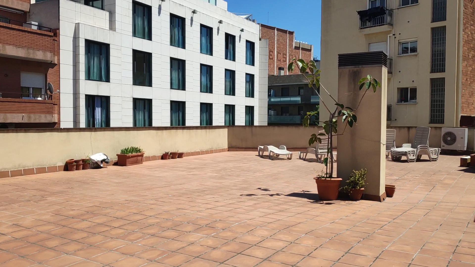 Corrida en la boca en la terraza